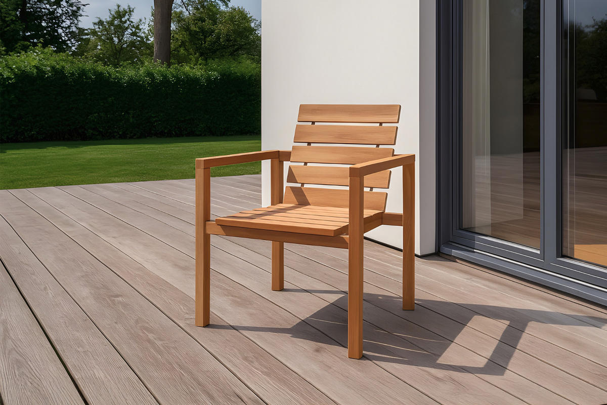 GARTENSTUHL FREETOWN - Beige, Holz (63/95/60cm) - SAM