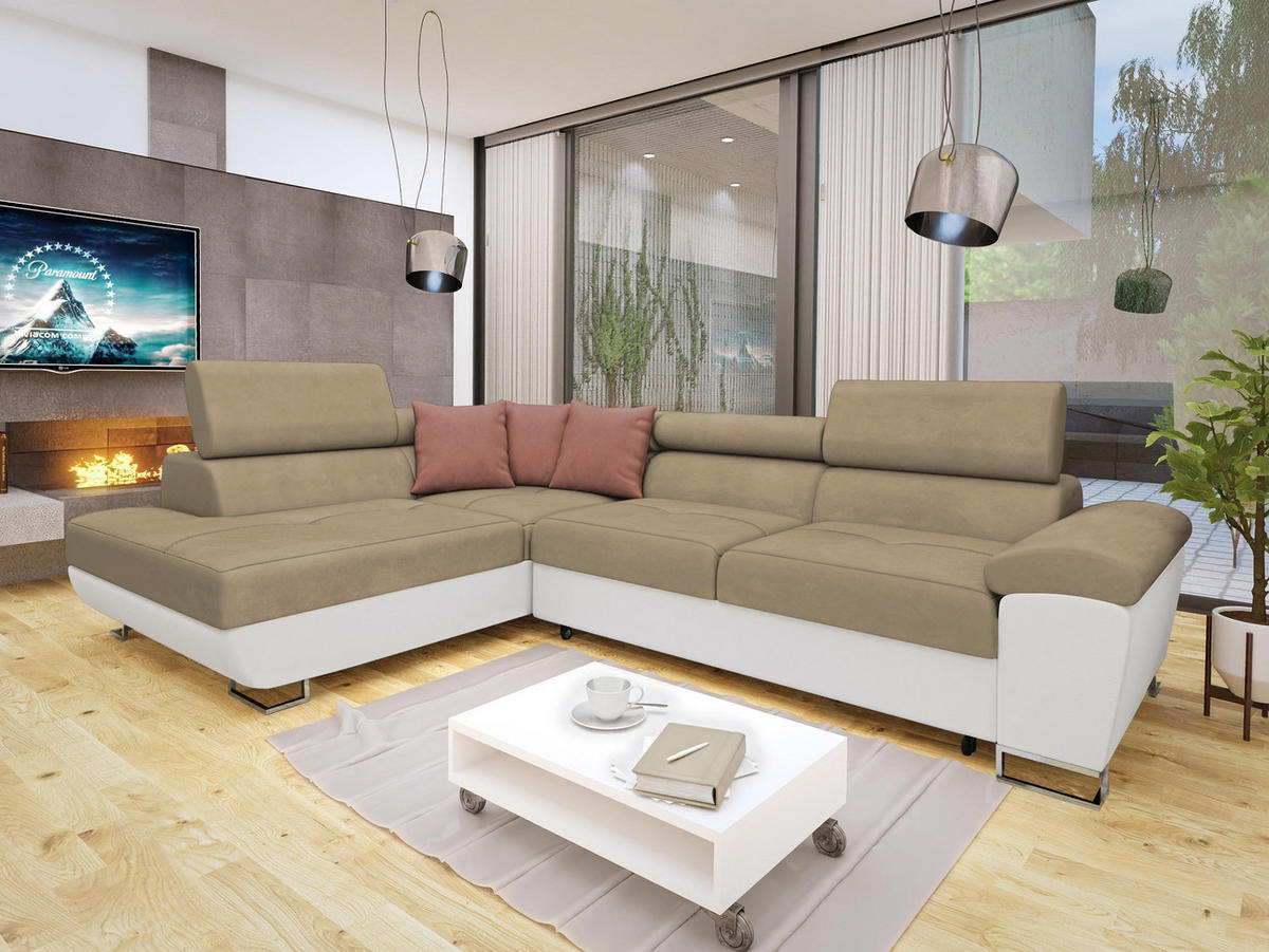 ECKSOFA Cotere, Seite: Links - Naturfarben, Holz/Textil (270/202cm) - MIRJAN24