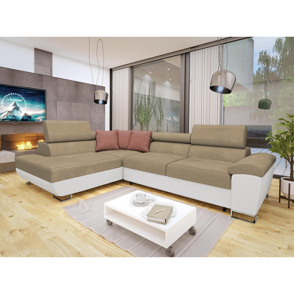 Thumbnail - Mirjan24 Ecksofa, Natur, Textil, 6-Sitzer, Ottomane links,Rechteckig, 270x202 cm, Wohnzimmer, Sofas & Couches, Wohnlands...