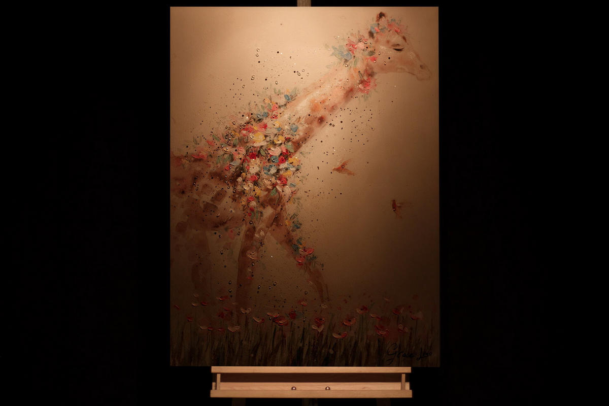 OLEJOMAĽBA 75/100 cm, More a pláž - taupe/béžová, drevo/textil (75/100cm) - KUNSTLOFT
