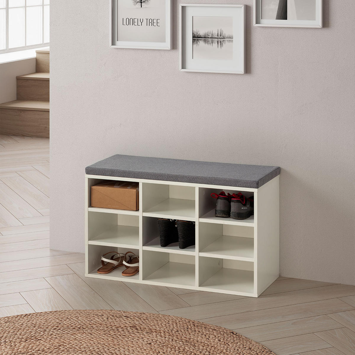 SCHUHBANK Samuel farbe Weiß - Weiß, Holzwerkstoff (81/50/31cm) - VS Venta-stock