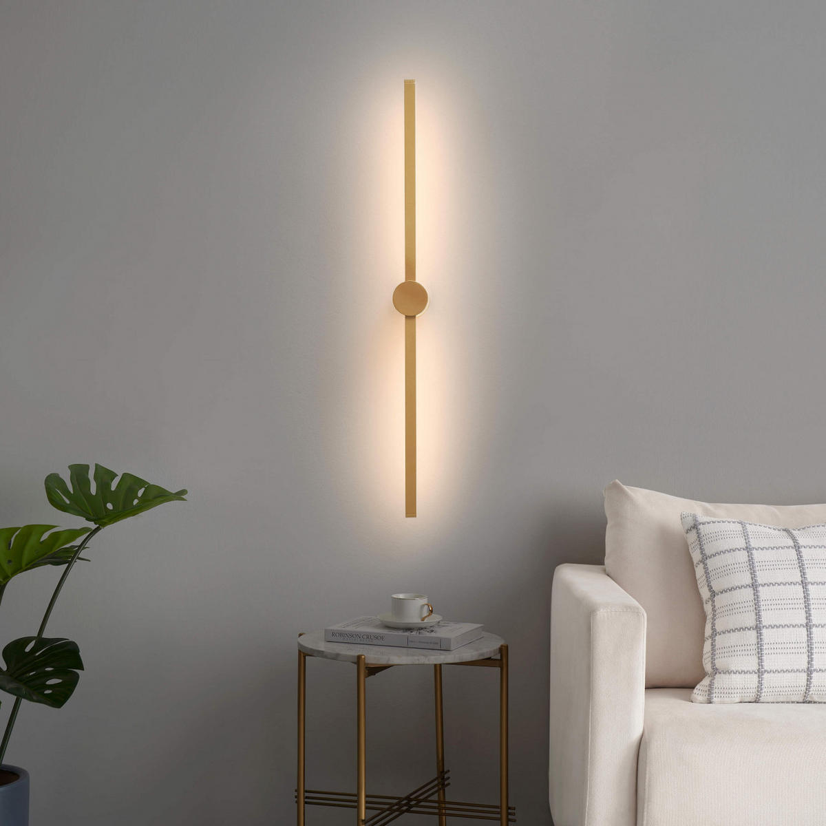 WANDLEUCHTE Eydon, Gold, 80cm - Goldfarben, Metall (13/6.5/80cm) - KOSILUM