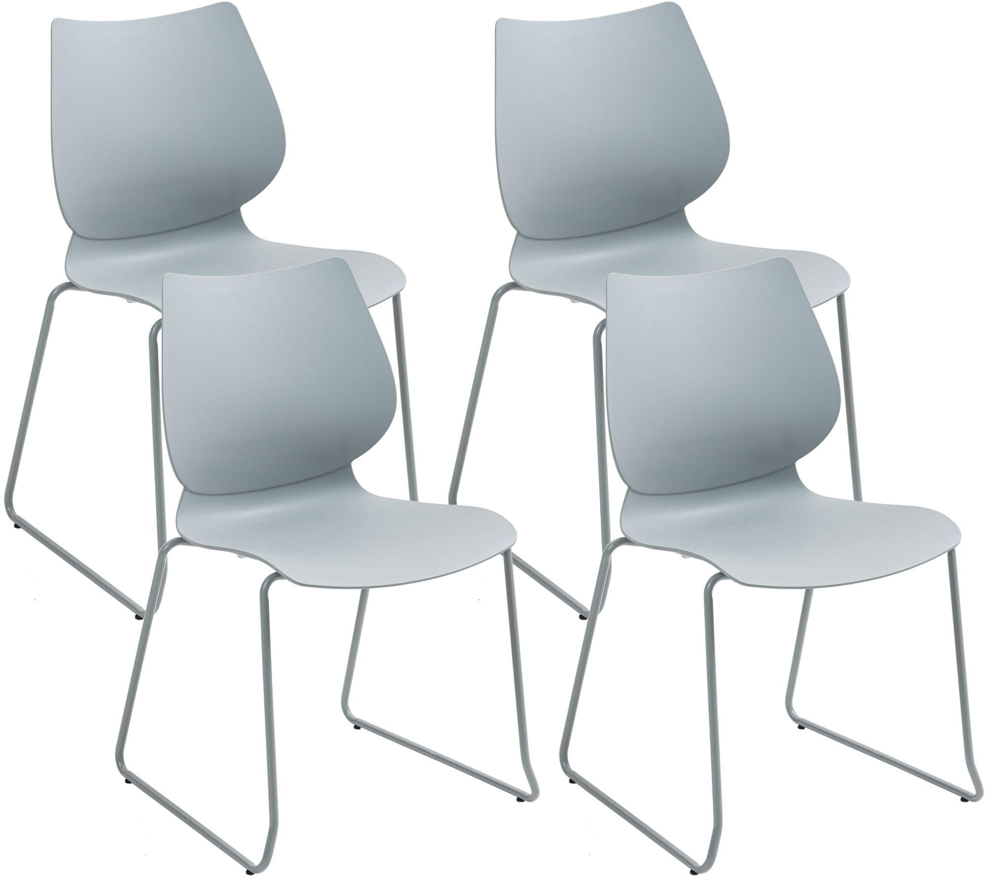 STUHL 4 Kunststoff Grau - Grau, Kunststoff (47/86/50cm) - CLP