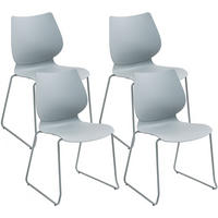STUHL 4 Kunststoff Grau - Grau, Kunststoff (47/86/50cm) - CLP