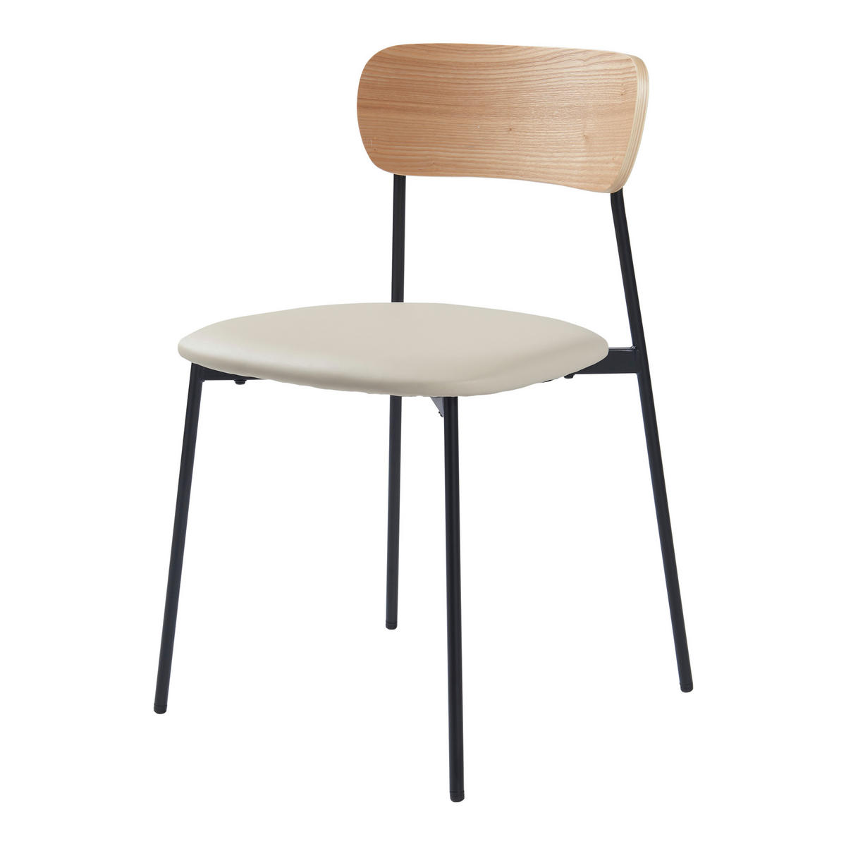 ESSZIMMERSTUHL-SET 2 TLG. Jyväskylä - Beige/Schwarz, Metall (45/78/48cm) - [en.casa]