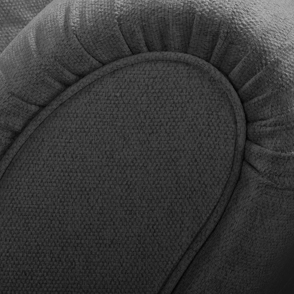 BIGSOFA - Webstoff - Anthrazit/Braun, Holz/Textil (227/95/108cm) - home24