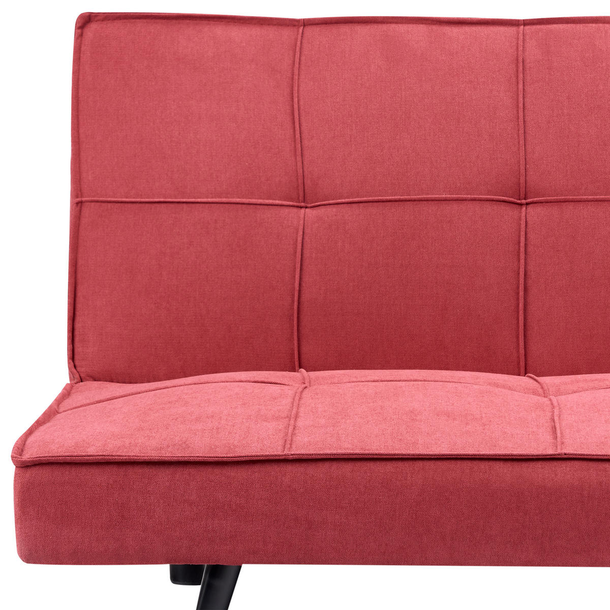SCHLAFSOFA 3-Sitzer Stoff Rot Hasle - Rot, Textil (168/75/88cm) - Beliani