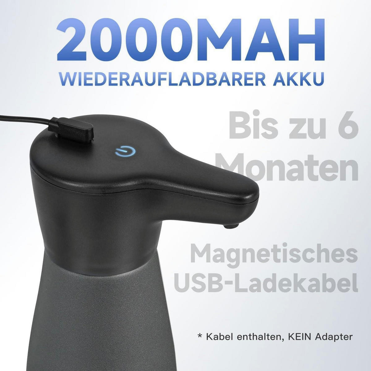 SEIFENSPENDER Automatisch Edelstahl Schwarz 420 ml - Schwarz, Metall (8.2/21.4/11.1cm)