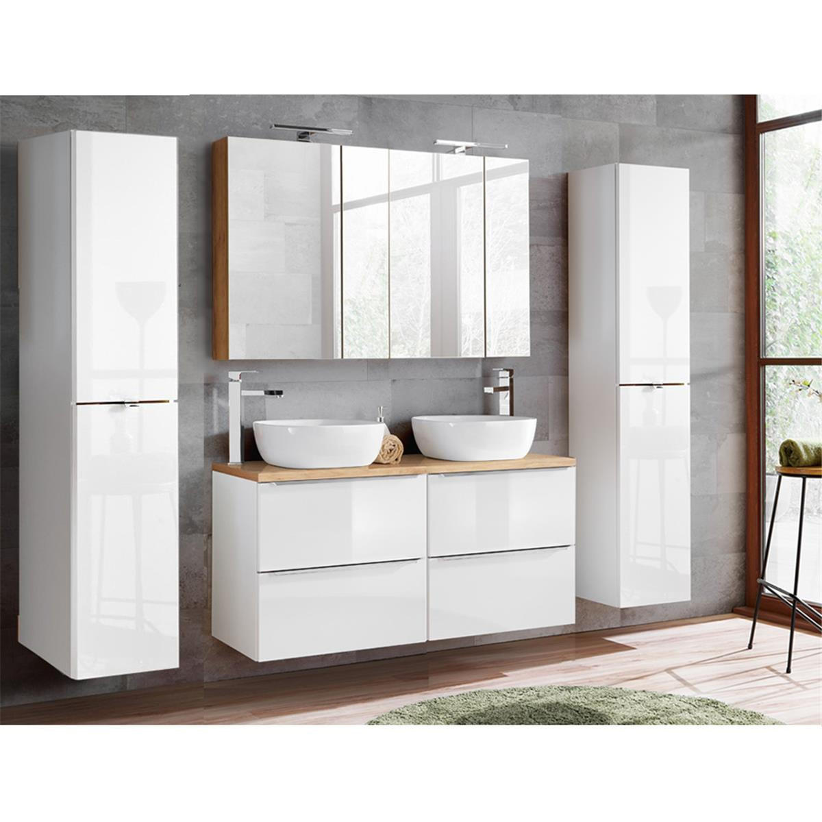 Lomado Badmöbel-Set Weiß 220x200x46 cm