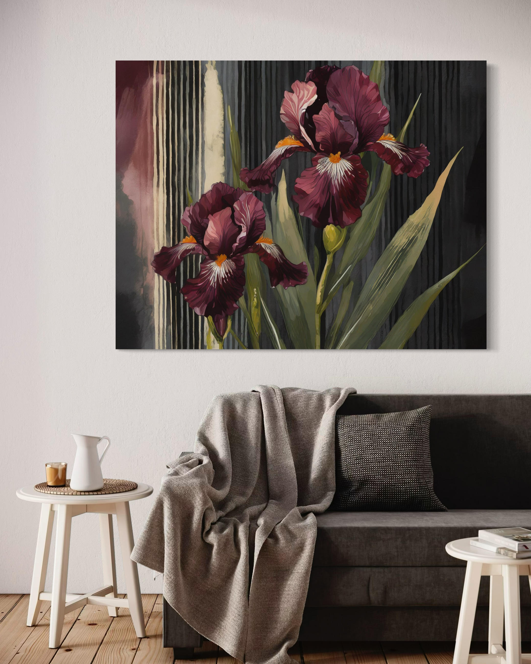 WANDBILD blumen rot botanik - Rot, Textil (60/40cm) - Feeby