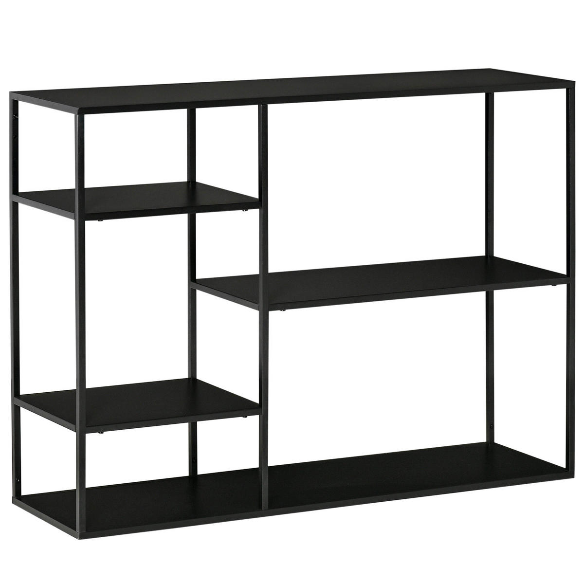 STANDREGAL, Bücherregal, Schwarz - Schwarz, Metall (35/87.5/120cm) - HOMCOM
