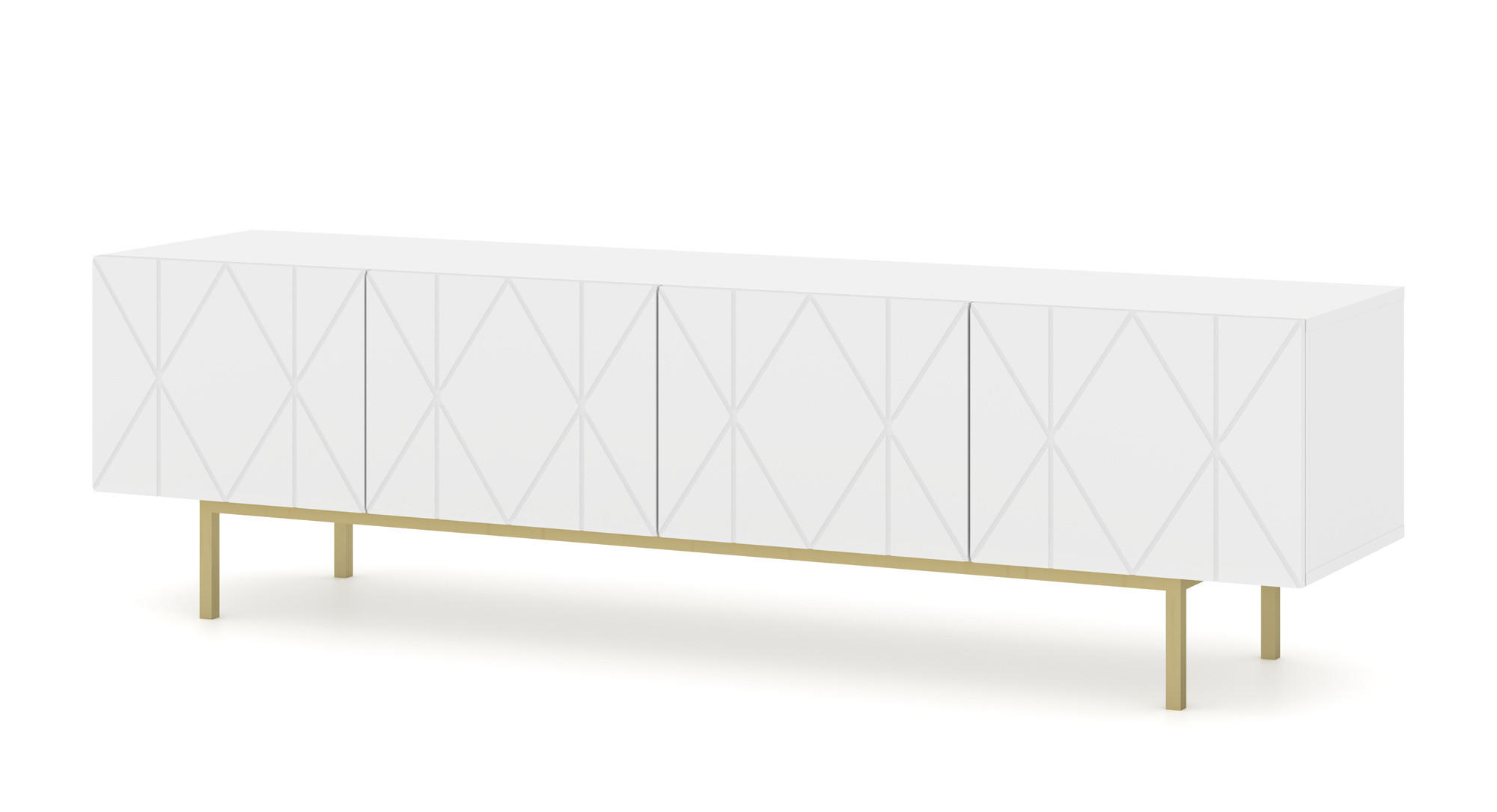 TV LOWBOARD Weiß 180/50,5/42 - Weiß, Holzwerkstoff (180/51/42cm) - RAUMHIRSCH FURNITURE