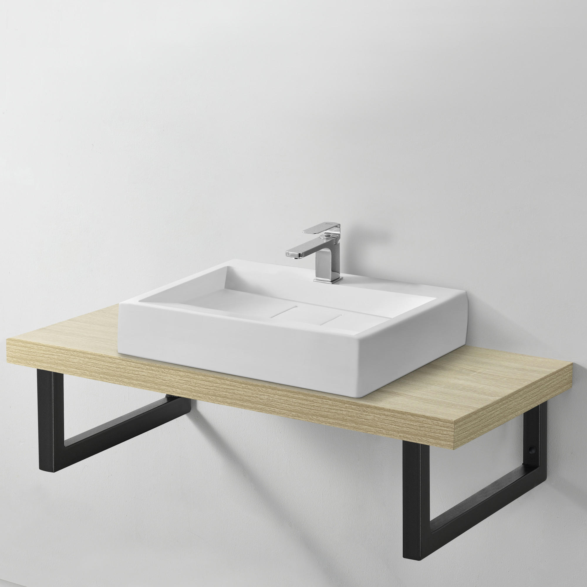 WANDKONSOLE-SET 2 TLG. Hawangen - Schwarz, Metall (45/20/3cm) - [en.casa]