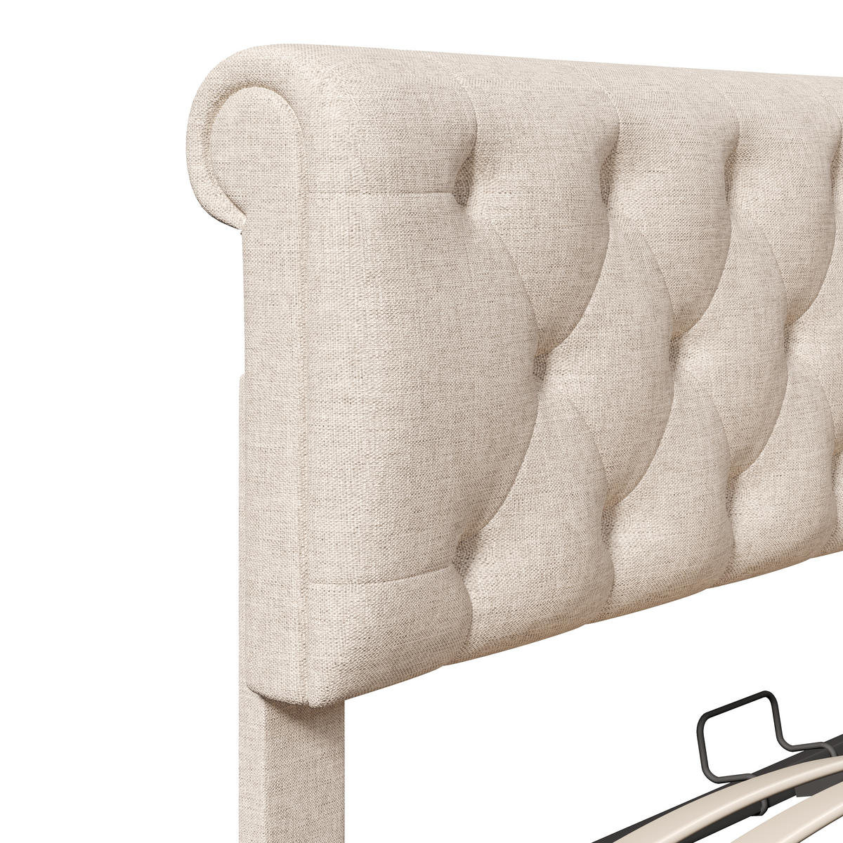 POLSTERBETT 140/200 cm in Hellgrau Linen - Hellgrau, Holz/Textil (140/200cm) - KOMHTOM