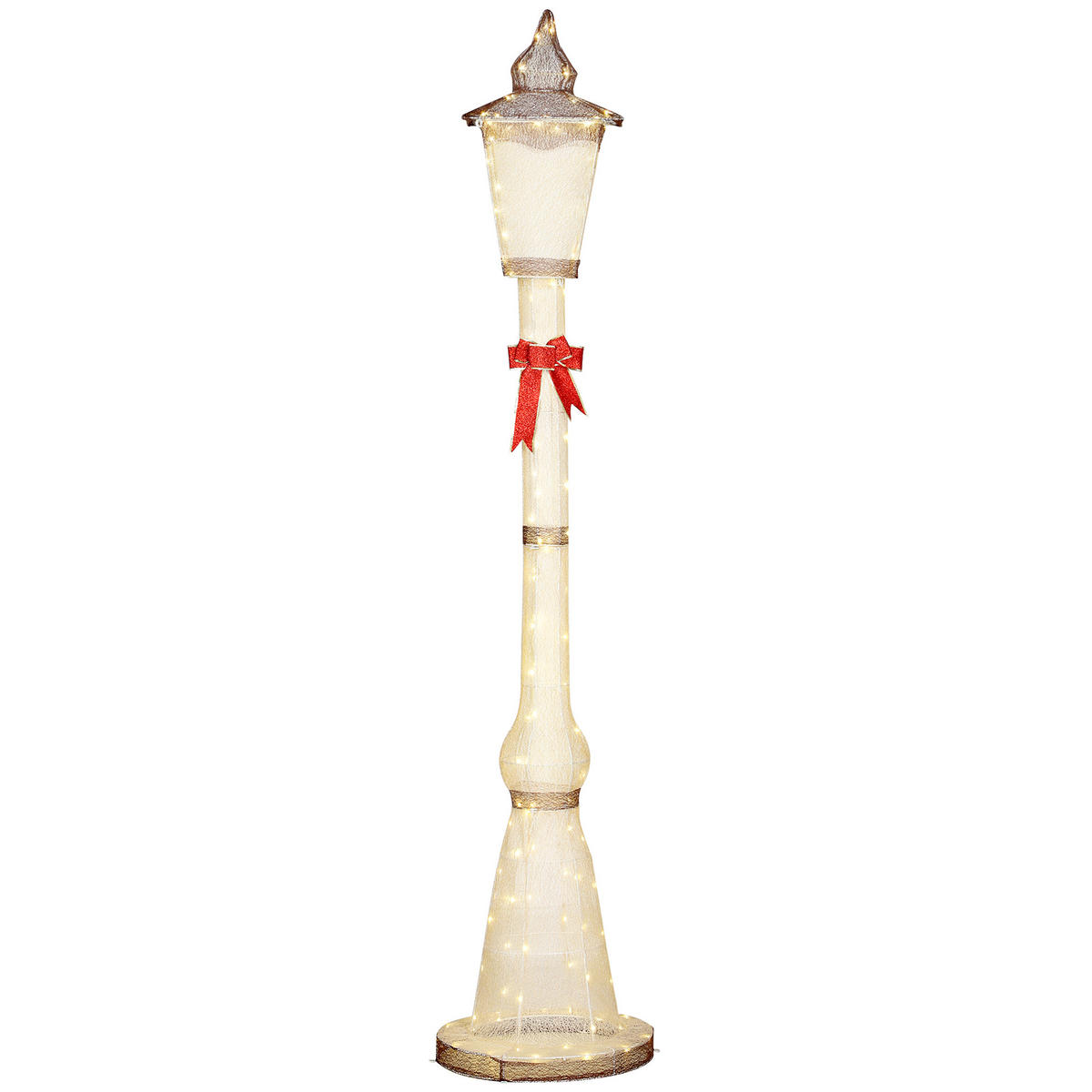 LATERNENPFAHL, 2,15 m beleuchtet, 155 LEDs, Weihnachtslaterne - Multicolor, Metall (44/215/44cm) - Outsunny