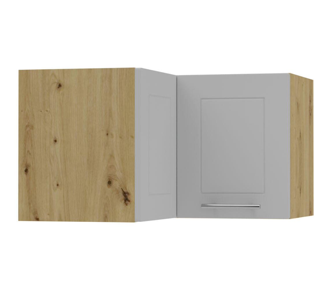 ECKHÄNGESCHRANK Kvantum W12/60/36 Dust Grey Matt / Eiche Artisan Matt 60 / 60 / 36cm - Eiche Artisan/Grau, Holz/Holzwerkstoff (60/36/60cm) - Feldmann-Wohnen