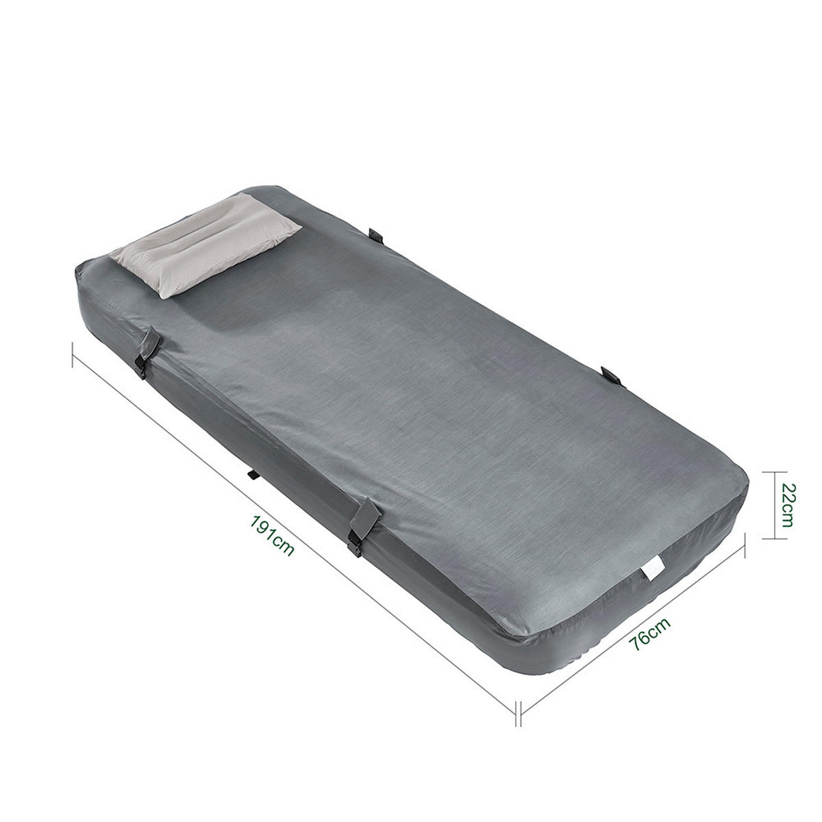 CAMPINGBETT mit Zelt und aufblasbarer Matratze OGS32-II-HG-TP - Ahornfarben, Fell (193.5/86cm) - SoBuy