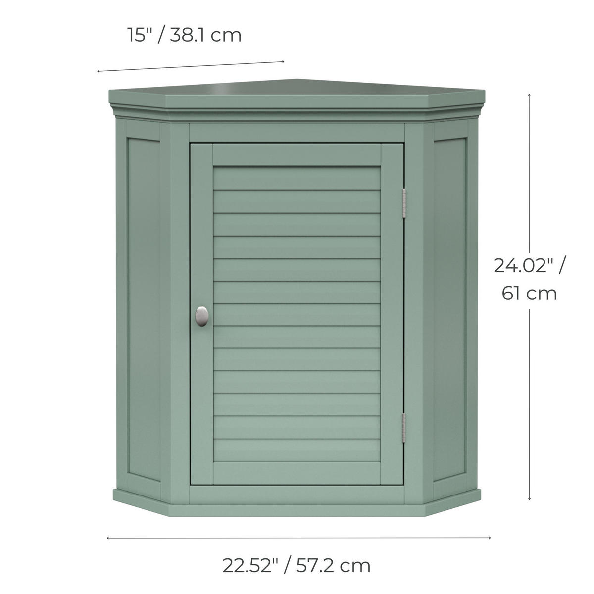HÄNGESCHRANK 57/61/38 cm - Grün, Holzwerkstoff (57.2/61/38.1cm) - Teamson Home