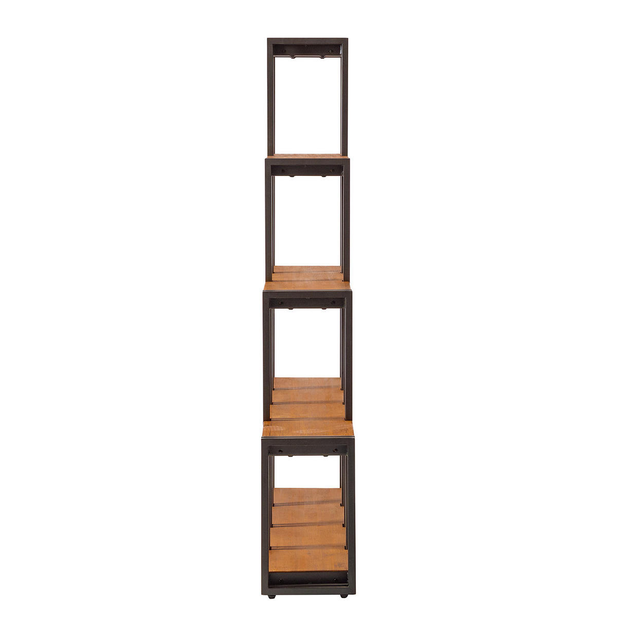 STUFENREGAL - Akazie massiv / Metall - Akaziefarben, Holz (140/150/25cm) - home24
