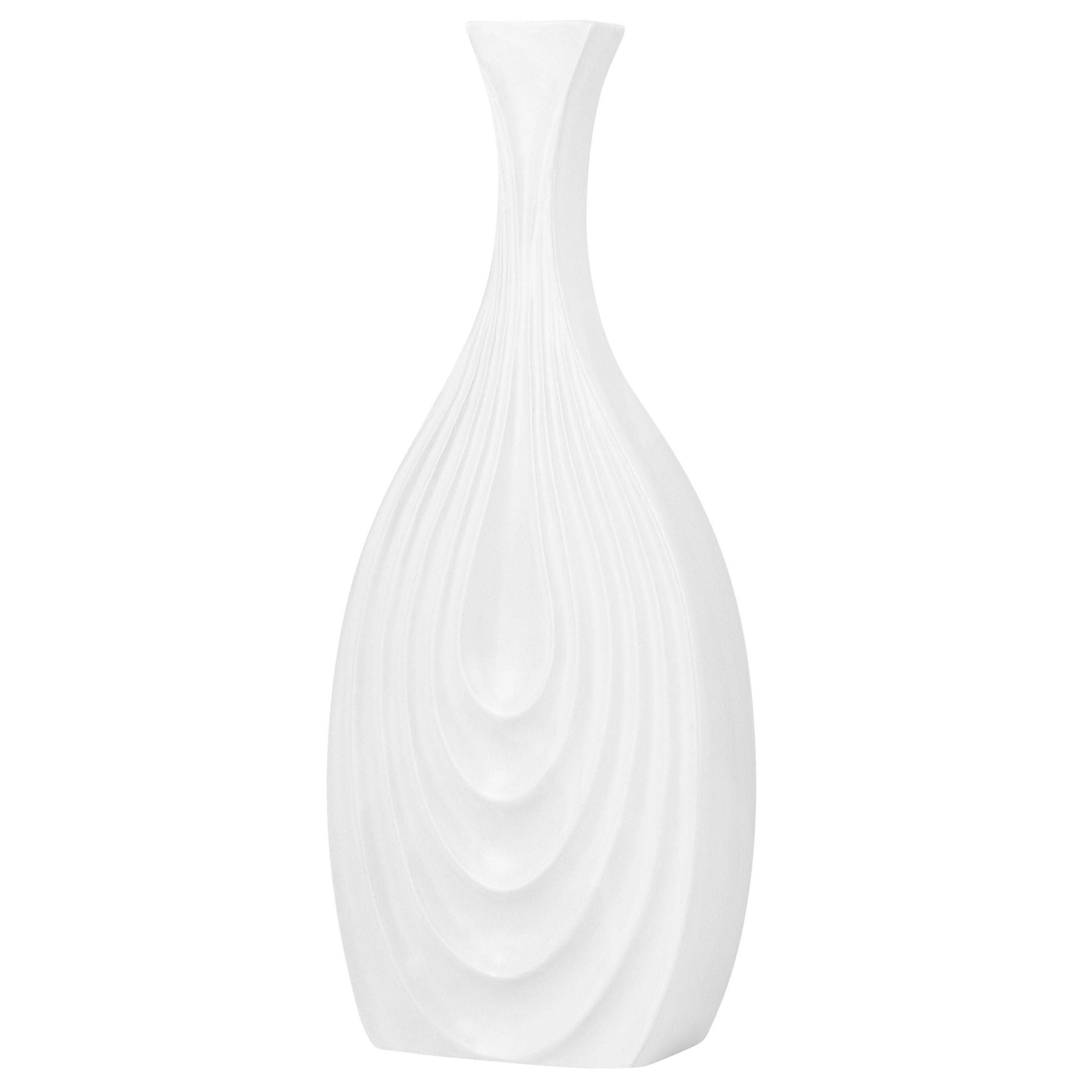 DEKOVASE Keramik weiß Thapsus - Weiß, Keramik (39cm) - Beliani