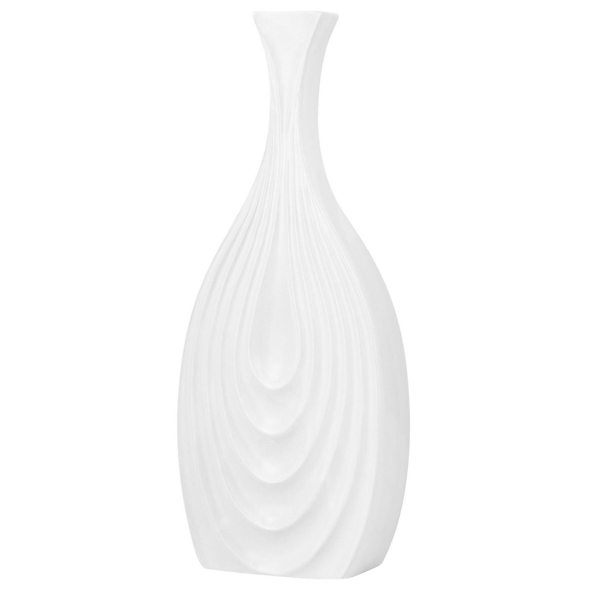 DEKOVASE Keramik weiß Thapsus - Weiß, Keramik (39cm) - Beliani