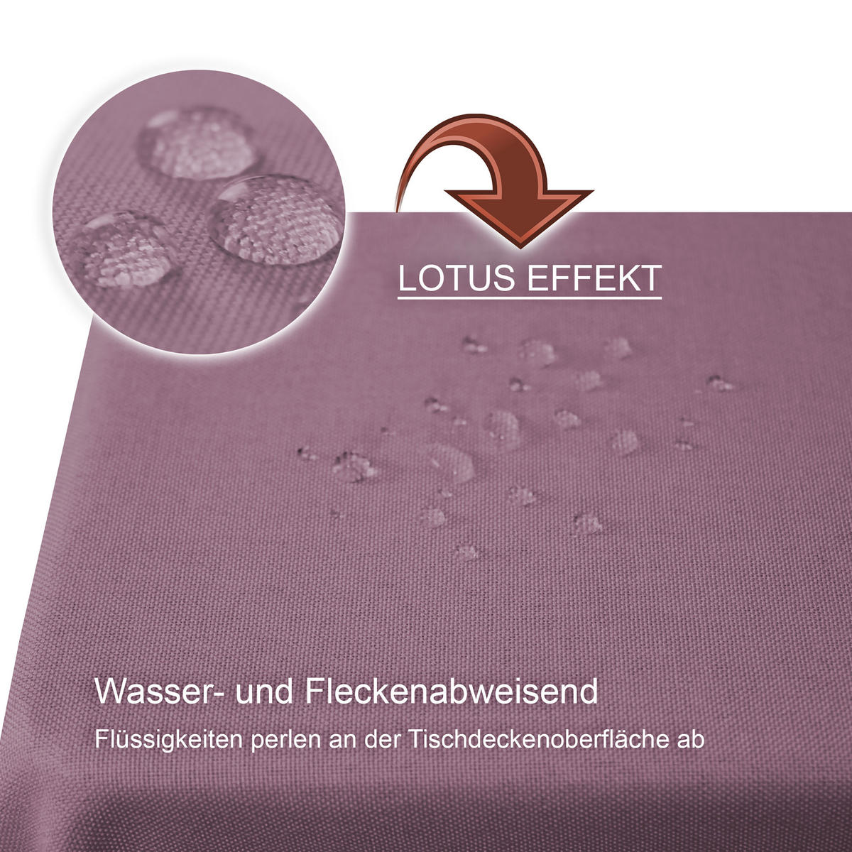 TISCHDECKE Leinenoptik 110/180 cm eckig Flieder - Flieder, Textil (110/180cm) - TiborTex