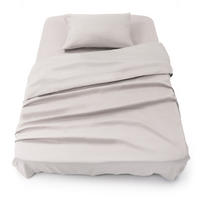 BETTLAKEN 3er Set - Spannbettlaken 90x190x30cm 1X Kissenbezug 50x80cm - Moonlight Grey - Hellgrau, Textil (90/190cm)