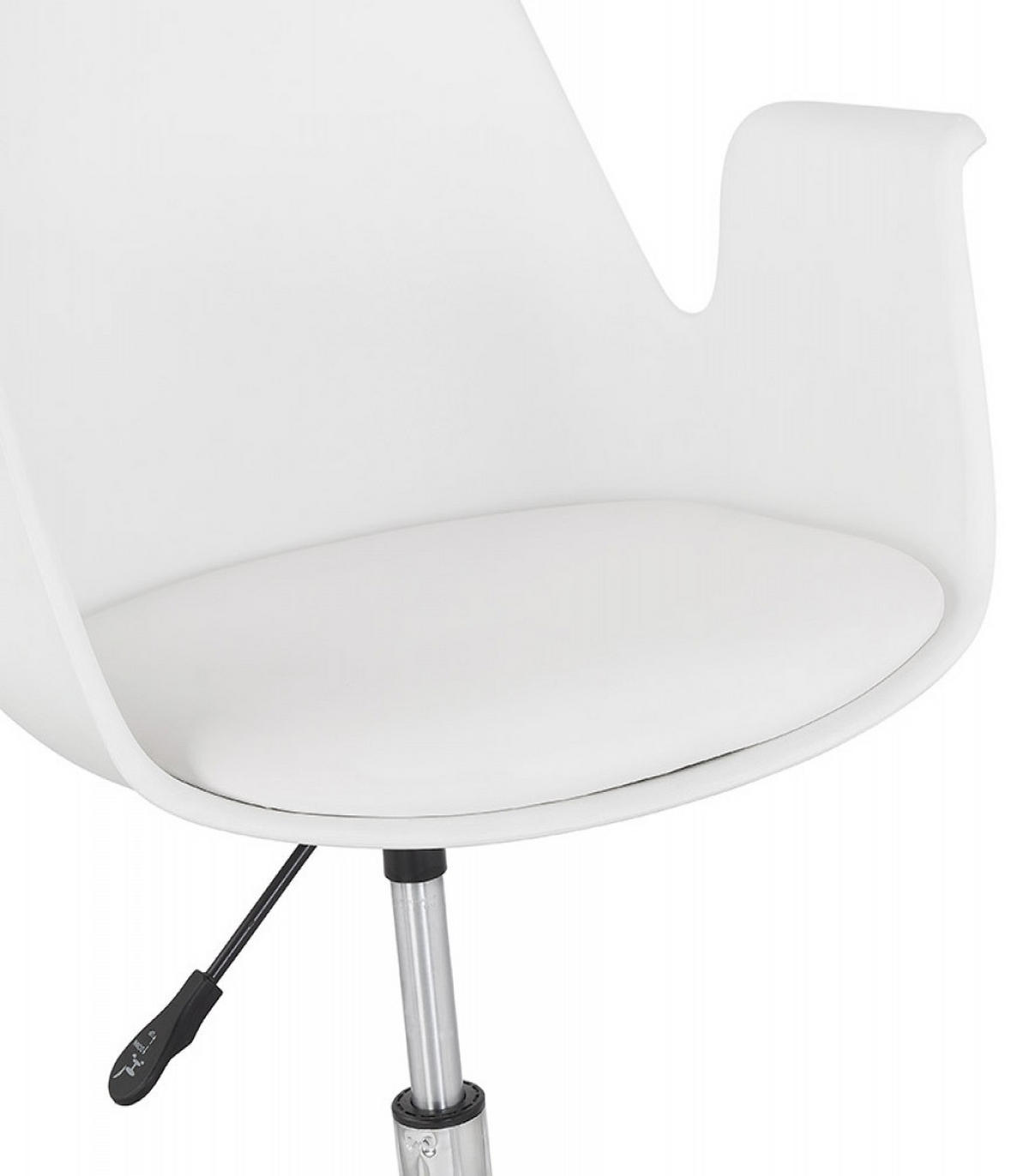 BÜROSTUHL mit Armlehnen aus Kunststoff und Rollen TRIP, Weiß 58x58x22,3 cm - Chromfarben/Weiß, Kunststoff/Metall (58/22/58cm) - KADIMA DESIGN