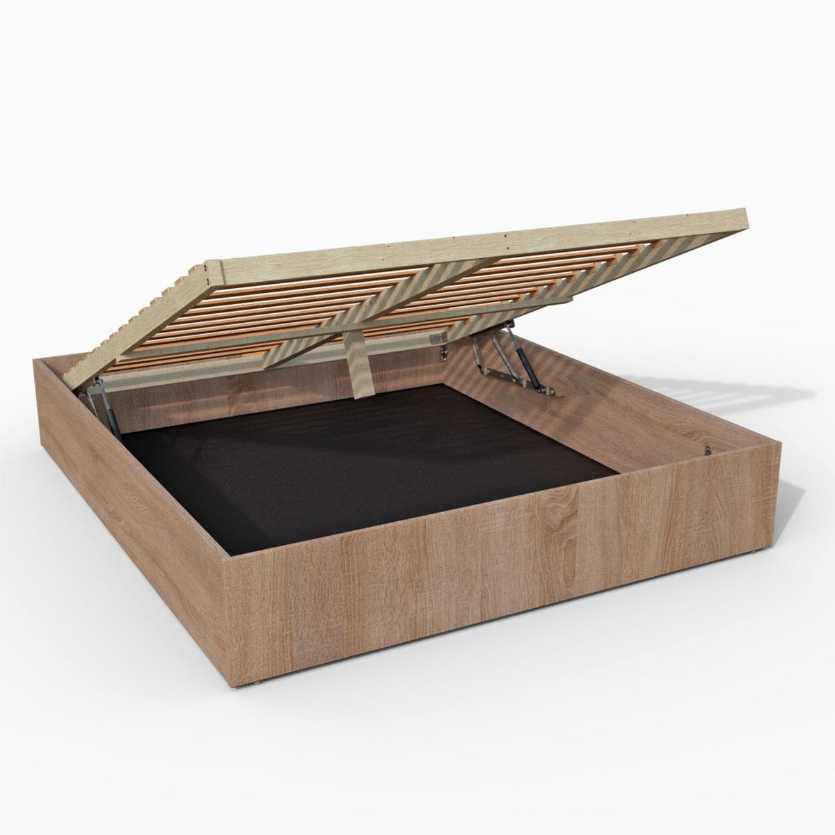 BETTKASTEN BILBAO mit Lattenrost/ Bett 180x200 - Eiche Hell Dekor - Sonoma Eiche, Holzwerkstoff (180/200cm) - Weber Industries
