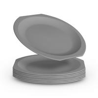 TELLERSET Kunststoff Ø23 cm Grau 8er-Pack - Grau, Kunststoff (23/1.2/23cm)