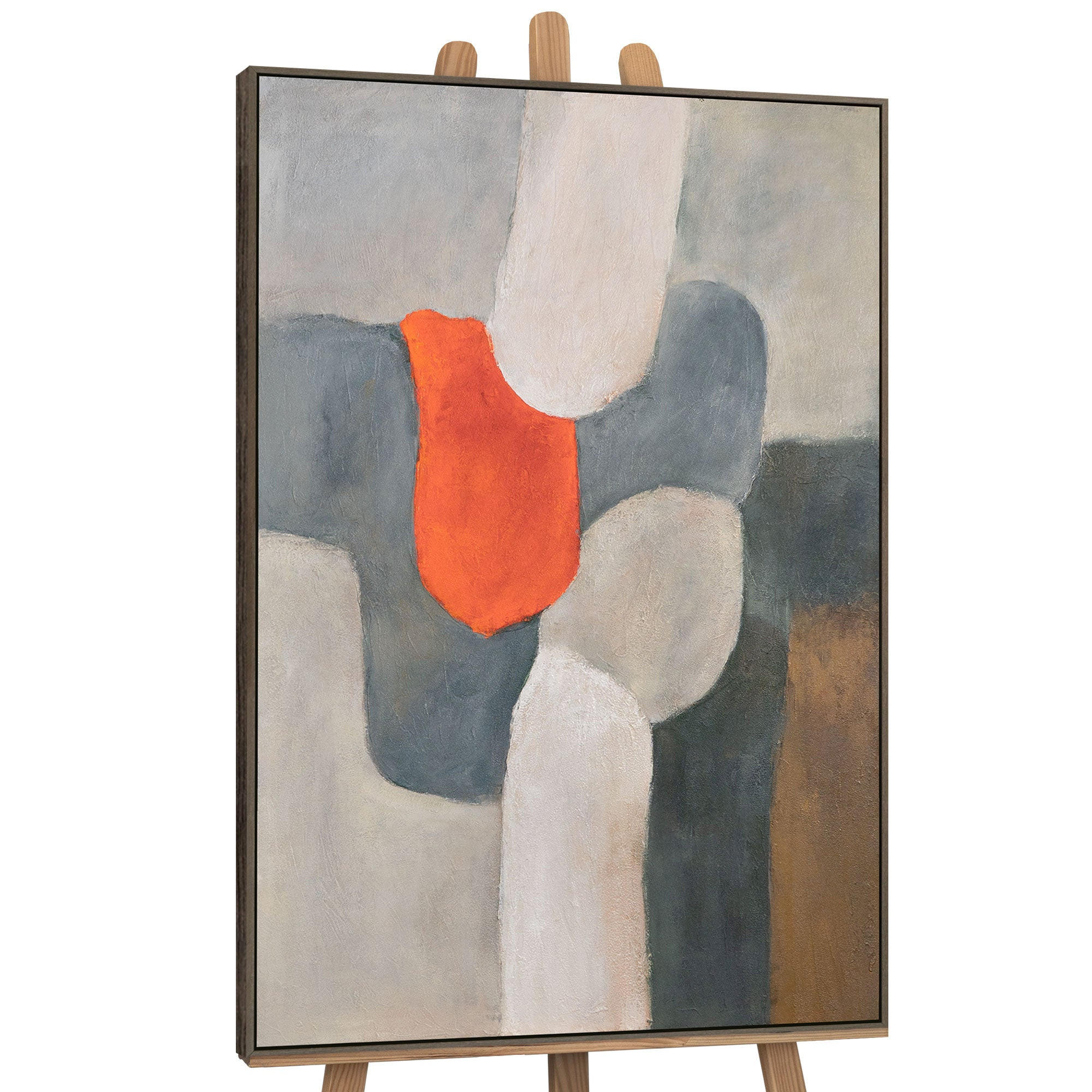 GEMÄLDE Flammende Insel Schattenfugenrahmen Grau 140x100 cm - Grau, Holz (140/100cm) - YS-art gallery