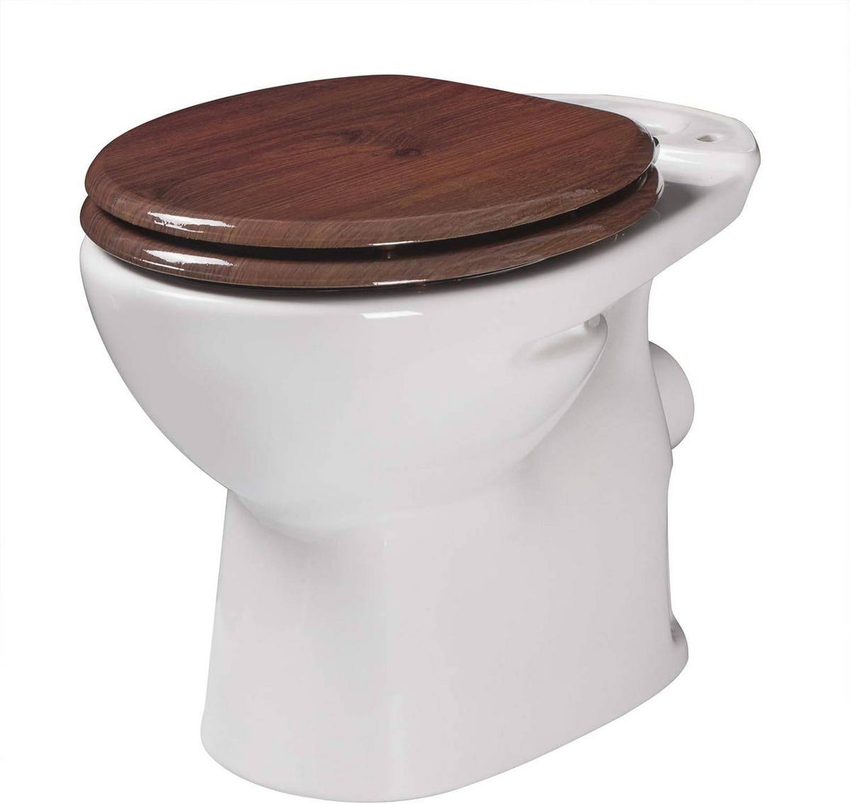 WC SITZ mit Absenkautomatik, MDF Holzkern, Antibakteriell - Braun, Holzwerkstoff (37/2.5/43cm) - Woltu