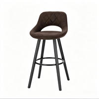 BARHOCKER Dunkelbraun mit Rückenlehne und Massivholzbeinen - Dunkelbraun, Holz (40/70/43cm) - MIVRAY