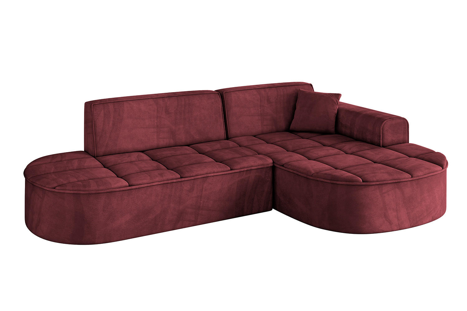 ECKSOFA Ottomane Rechts TARO-L1 - 243x171x79,5 cm Bordeauxrot - Bordeaux, Holzwerkstoff/Textil (243/171cm) - ALTDECOR