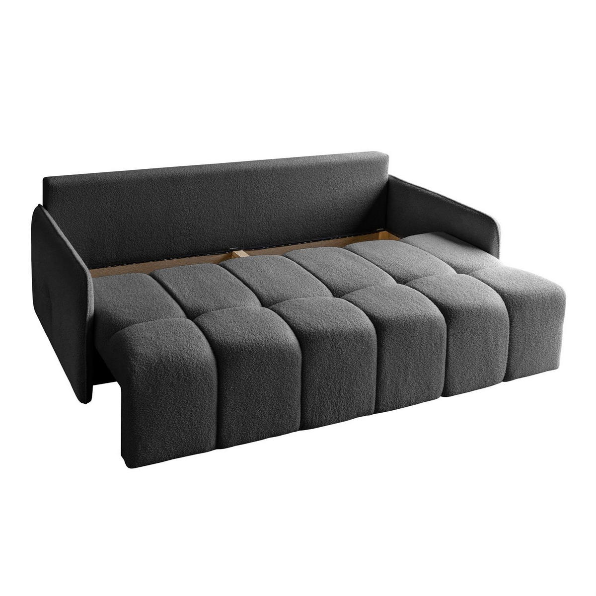 SCHLAFSOFA Morena, zweisitzig, mit Schlaffunktion, Quelle 92 - Dunkelgrau, Textil (207/90/90cm) - Lookway