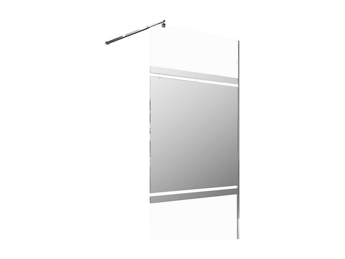 DUSCHWAND mit Spiegeleffekt für begehbare Duschen - 120 x 200 cm - ZENADO - Silberfarben, Glas (120/200cm) - Vente-Unique