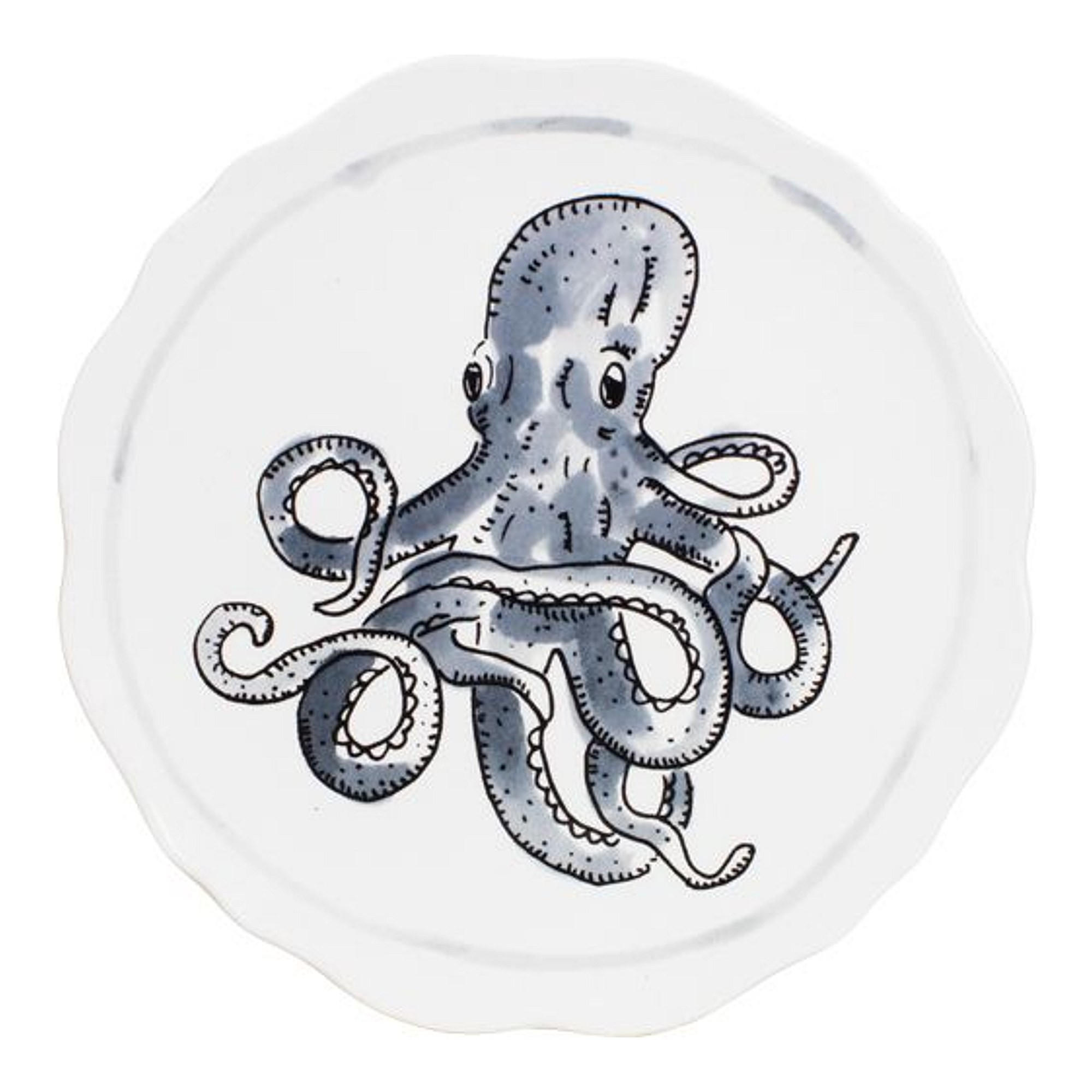 TELLER Oktopus in Schwarz - 15cm - Schwarz, Keramik (12cm) - Blond Amsterdam