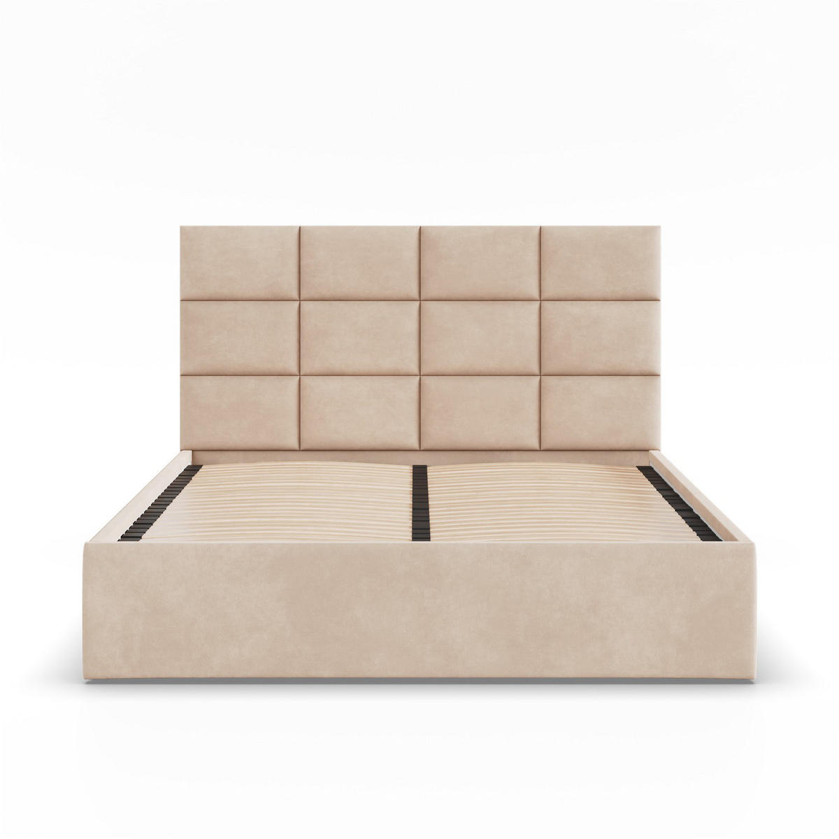 POLSTERBETT MIT KOPFTEIL 180x200 ohne Bettkasten YORK, Beige - Creme, Textil (180/200cm) - Mebligo