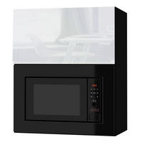 MIKROWELLENUMBAUSCHRANK Avellino W2MK/60 weiß Acryl Hochglanz / Schwarz 60 / 32,5 / 72cm - Weiß Hochglanz/Schwarz, Holz/Holzwerkstoff (60/72/32.5cm) - Feldmann-Wohnen