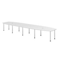 KONFERENZTISCH XXL KT52 130/520/74 cm in Weiß/Chromfüße - Chromfarben/Weiß, Holzwerkstoff (130/520/74cm) - bümö