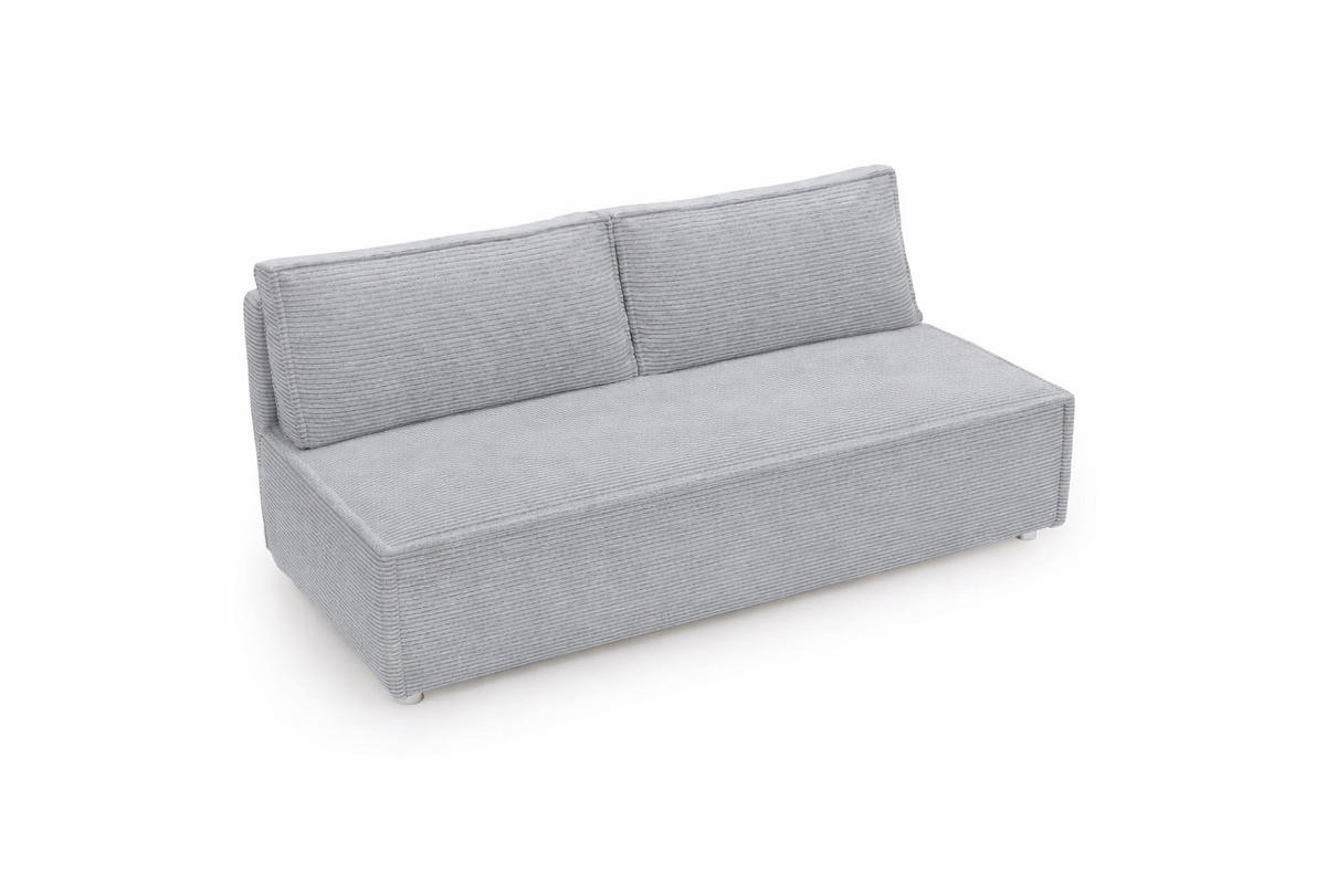 SCHLAFSOFA Mit Bettkasten DUO, Stoff Poso, Silber - Silberfarben, Holz (198/89/90cm) - Kaiser Möbel
