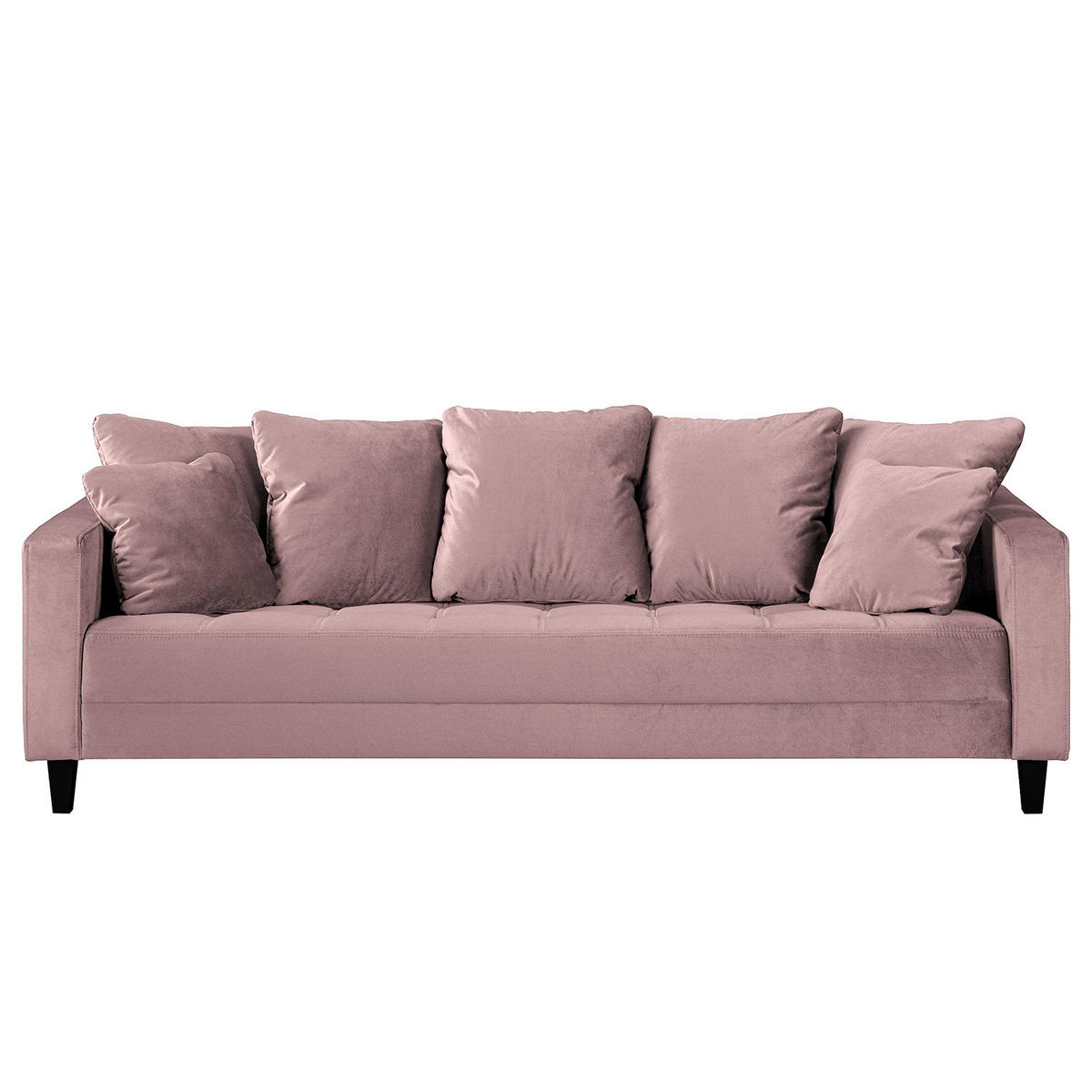3-SITZER SOFA - Samt - Mauve, Textil (228/85/90cm) - home24