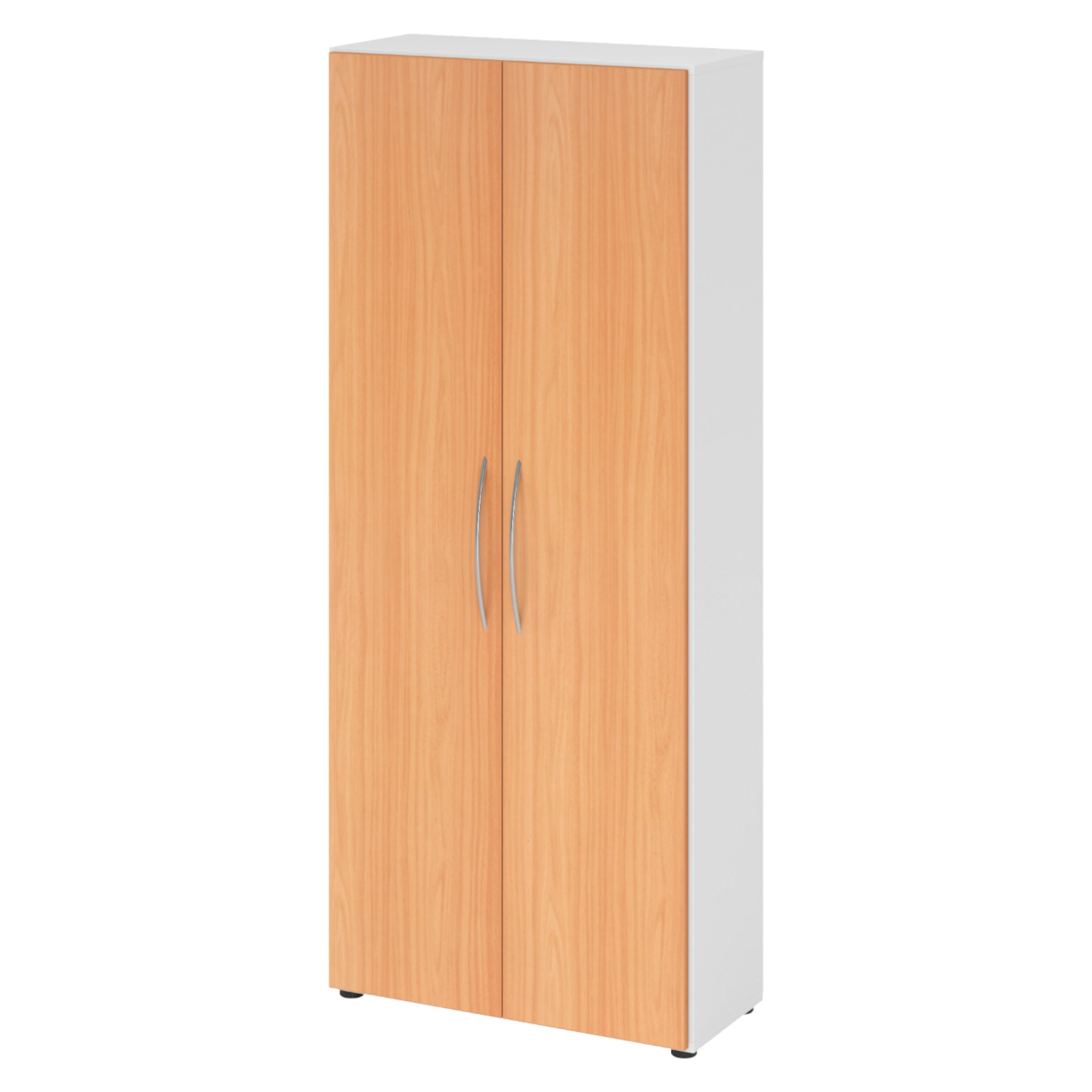bümö Aktenschrank Weiß, Buche 80x188x35 cm