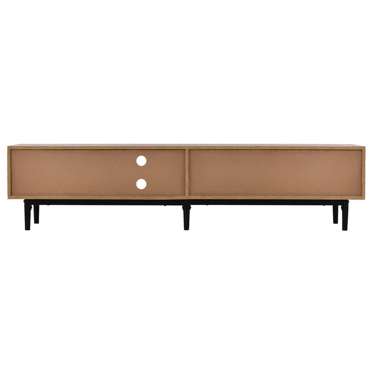 TV-SCHRANK in Light Oak und Schwarz mit LED Beleuchtung 175/31/41 cm - Eichefarben, Holzwerkstoff (175/41/31cm) - Redom