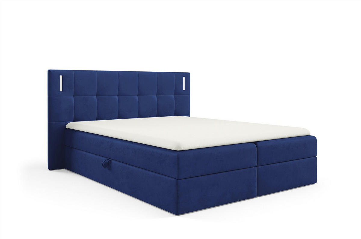 BOXBETT Martim Premium - Blau, Holzwerkstoff/Textil (160/200cm) - Fun Möbel