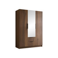 KLEIDERSCHRANK Calwi II - Nussbaumfarben/Schwarz, Holzwerkstoff/Kunststoff (150/216/60cm) - MIRJAN24