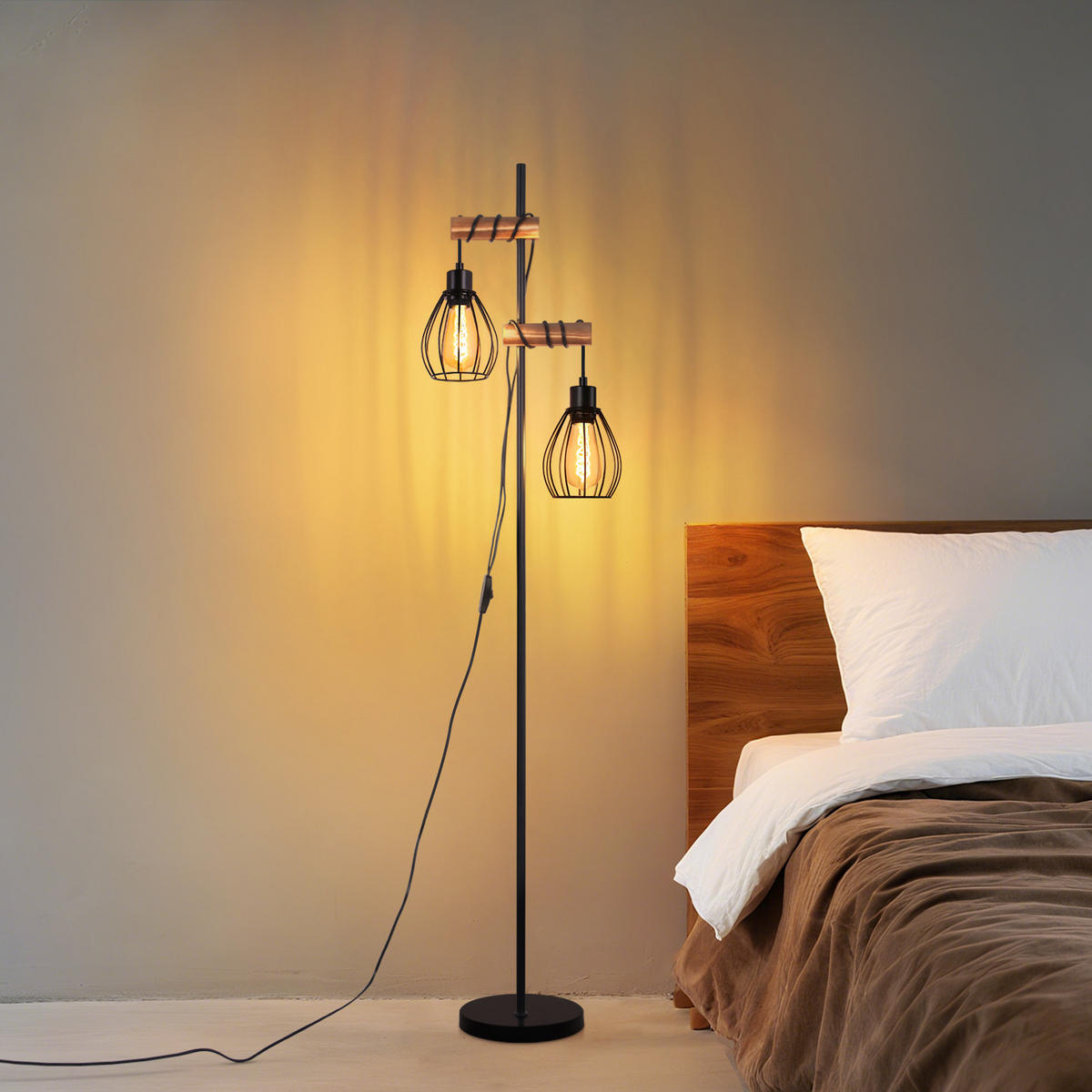 STEHLAMPE Haas 22/152/22 cm - Schwarz, Metall (22/22/152cm) - ZMH