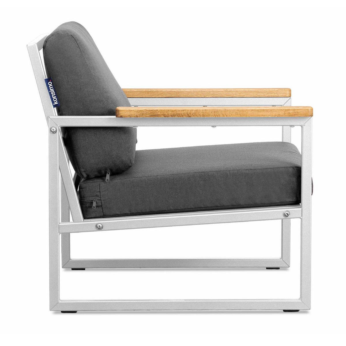 GARTENSESSEL TRIBO ,Weiß/Grau - Weiß/Grau, Holz/Textil (70/65/60cm) - KONSIMO®