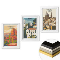 WANDBILDER 3er-Set - 20x30 cm Weißer Rahmen - Ansichten Sedona Sintra Valletta Retro - Weiß, Kunststoff (20/30cm) - ArtPrintCave