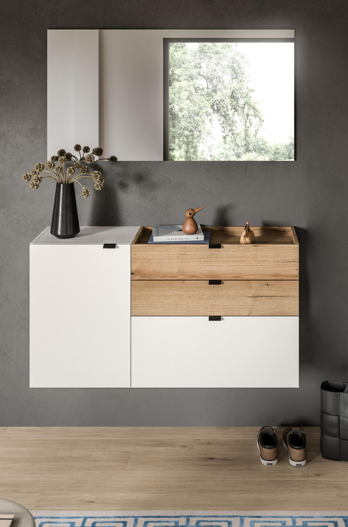 GARDEROBENSPIEGEL Eiche Evoke 120 x 64 cm, Wandspiegel rahmenlos - Eichefarben, Glas/Holzwerkstoff (160/64/2cm) - Inn.Furn